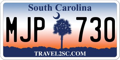SC license plate MJP730