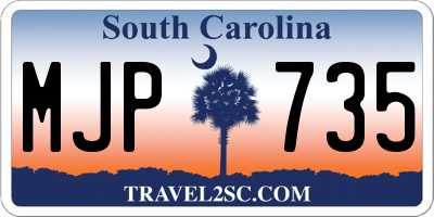 SC license plate MJP735
