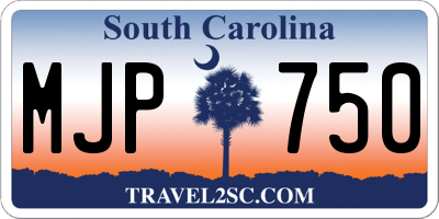 SC license plate MJP750