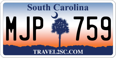 SC license plate MJP759