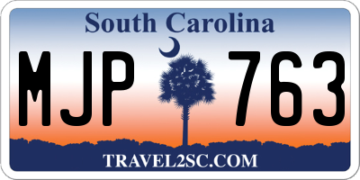 SC license plate MJP763