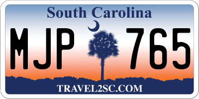 SC license plate MJP765