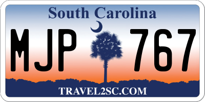 SC license plate MJP767