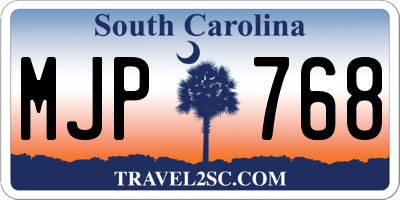 SC license plate MJP768