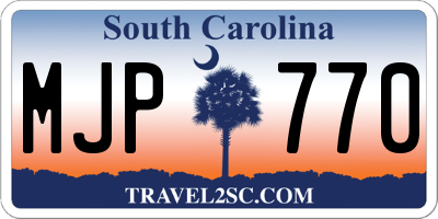 SC license plate MJP770