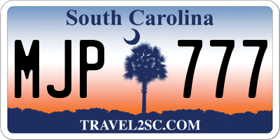 SC license plate MJP777