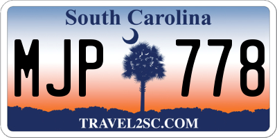 SC license plate MJP778