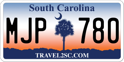SC license plate MJP780