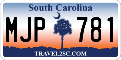 SC license plate MJP781