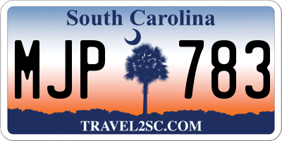 SC license plate MJP783