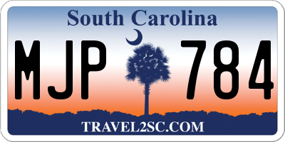 SC license plate MJP784