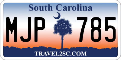 SC license plate MJP785