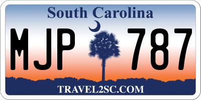 SC license plate MJP787