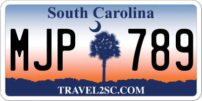 SC license plate MJP789