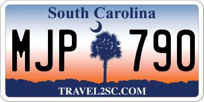 SC license plate MJP790