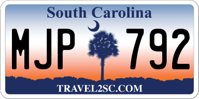 SC license plate MJP792