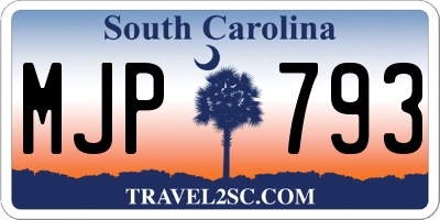SC license plate MJP793