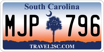 SC license plate MJP796