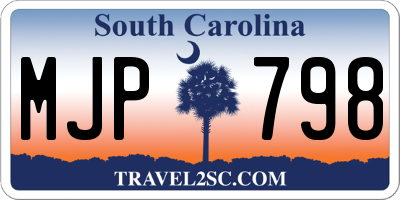 SC license plate MJP798