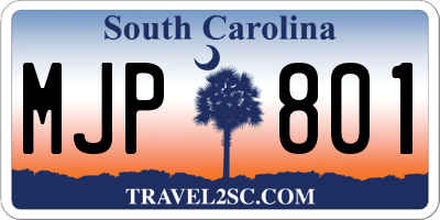SC license plate MJP801