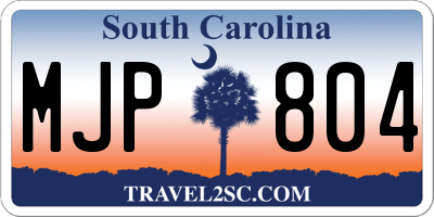 SC license plate MJP804