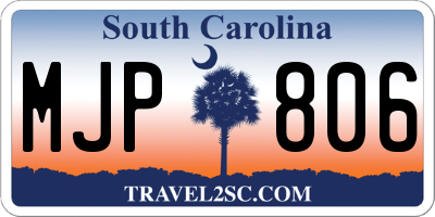 SC license plate MJP806