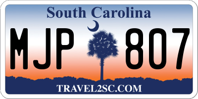 SC license plate MJP807