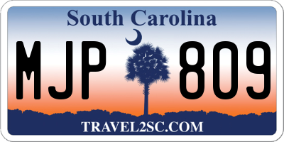 SC license plate MJP809