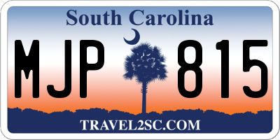 SC license plate MJP815