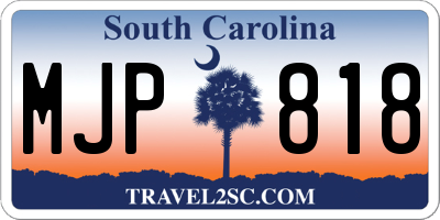 SC license plate MJP818