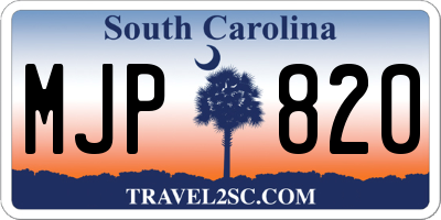 SC license plate MJP820