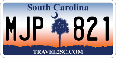 SC license plate MJP821