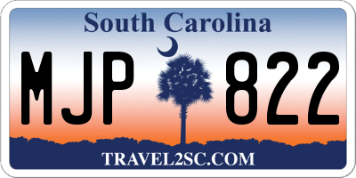 SC license plate MJP822