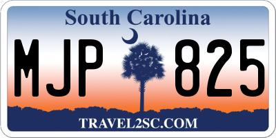 SC license plate MJP825