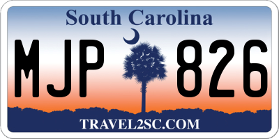 SC license plate MJP826