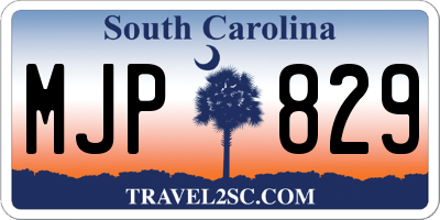 SC license plate MJP829