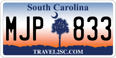 SC license plate MJP833
