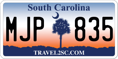 SC license plate MJP835