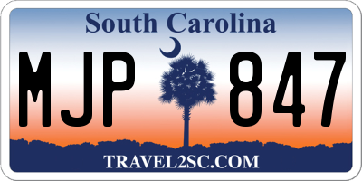 SC license plate MJP847