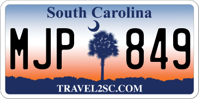 SC license plate MJP849