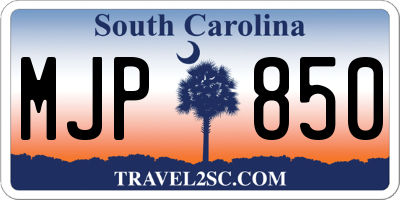 SC license plate MJP850
