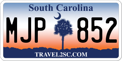 SC license plate MJP852