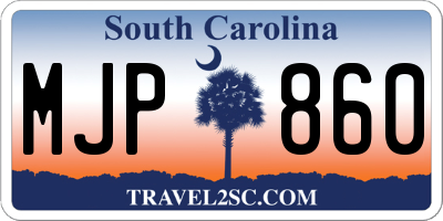 SC license plate MJP860