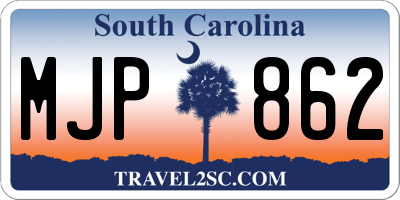 SC license plate MJP862