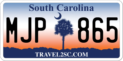 SC license plate MJP865