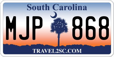 SC license plate MJP868