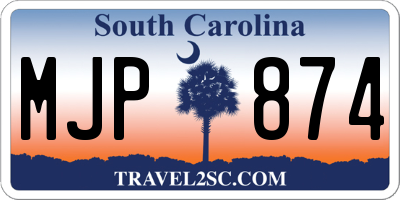 SC license plate MJP874