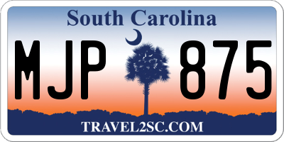 SC license plate MJP875