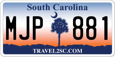 SC license plate MJP881