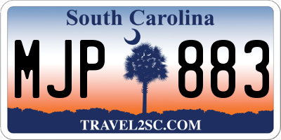 SC license plate MJP883